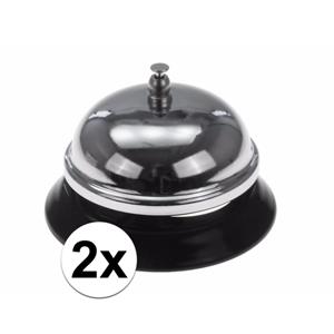 2x ronde receptiebel/ baliebel 9 cm -