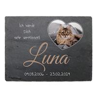 Proverdi GmbH Gedenktafel zur Erinnerung fÃ¼r Ihre Katze aus Schiefer mit Foto 200 x 150 mm - Querformat