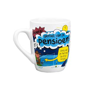 Cadeau mok/beker hoera pensioen 300 ml -