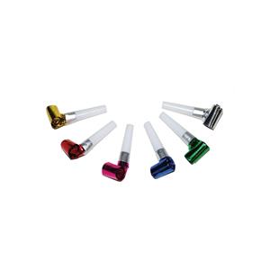 24x Metallic kleuren roltongen party toeters -