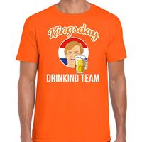 Bellatio Kingsday drinking team t-shirt oranje voor heren
