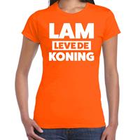 Bellatio Lam leve de koning t-shirt oranje voor dames