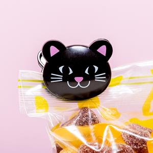 Kikkerland Kat Bag Clips (set Van 6) - Zwart