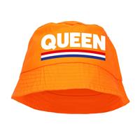 Bellatio Queen bucket hat / zonnehoedje oranje voor Koningsdag/ EK/ WK -