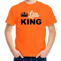 Bellatio Little king t-shirt oranje voor kinderen
