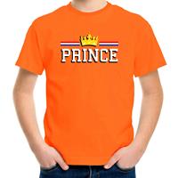 Bellatio Prince met kroon t-shirt oranje voor kinderen