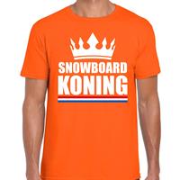 Bellatio Snowboard koning apres ski t-shirt oranje heren - Sport / hobby shirts -