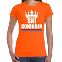 Bellatio Ski koningin apres ski t-shirt oranje dames - Sport / hobby shirts -