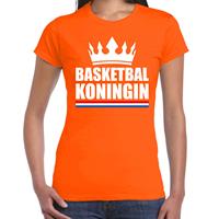Bellatio Basketbal koningin t-shirt oranje dames - Sport / hobby shirts -