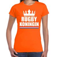Bellatio Rugby koningin t-shirt oranje dames - Sport / hobby shirts -