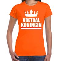 Bellatio Voetbal koningin t-shirt oranje dames - Sport / hobby shirts -