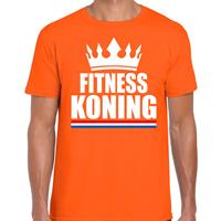 Bellatio Fitness koning t-shirt oranje heren - Sport / hobby shirts -