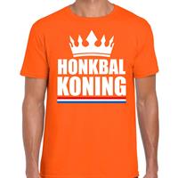 Bellatio Honkbal koning t-shirt oranje heren - Sport / hobby shirts -