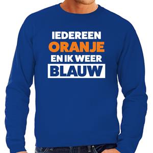 Bellatio Iedereen oranje ik blauw sweater blauw voor heren