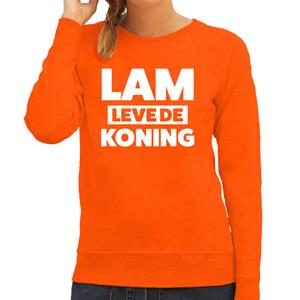 Bellatio Lam leve de koning sweater oranje voor dames