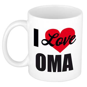 Bellatio I love oma / Ik hou van oma cadeau mok / beker wit 300 ml - Cadeau mokken -