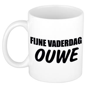 Bellatio Fijne Vaderdag ouwe cadeau mok / beker wit 300 ml - Cadeau mokken -