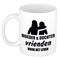 Bellatio Moeder en dochter cadeau koffiemok / theebeker wit 330 ml - Cadeau mokken / Moederdag -