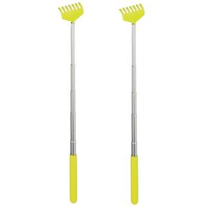 2x Stevige gele uitschuifbare ruggenkrabber 56 cm -