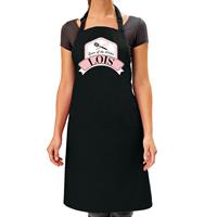 Bellatio Naam cadeau Lois - Queen of the kitchen schort zwart - keukenschort cadeau -