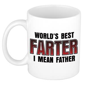 Bellatio Worlds best farter mok / beker wit 300 ml - Cadeau mokken - Papa/ Vaderdag -