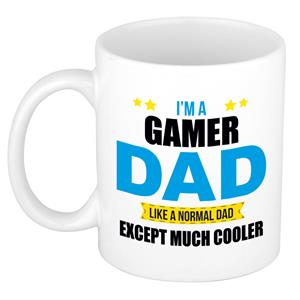 Bellatio Gamer dad mok / beker wit 300 ml - Cadeau mokken - Papa/ Vaderdag -