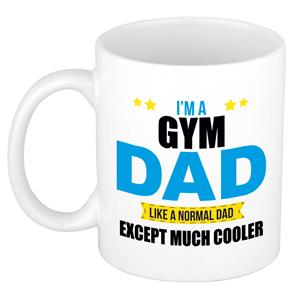 Bellatio Gym dad mok / beker wit 300 ml - Cadeau mokken - Papa/ Vaderdag -