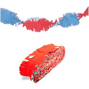 Oranje artikelen Set van 2x stuks rood-wit-blauwe versiering crepe-papier feestslingers van 24 meter -
