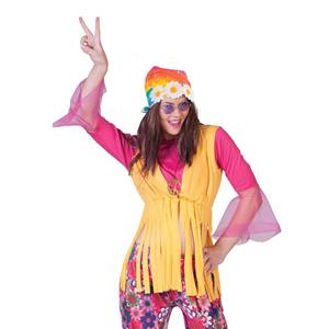 Carnaval/festival hippie flower power bandana met bloemen -