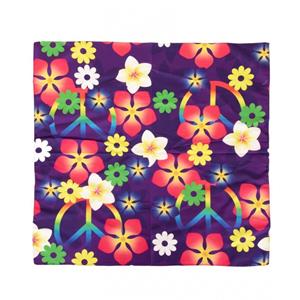 Carnaval/festival hippie flower power bandana met bloemenprint -