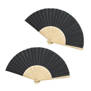 2x stuks handwaaiers/Spaanse waaiers zwart -