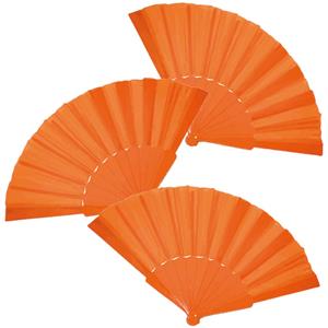 4x stuks handwaaiers/Spaanse waaiers oranje polyester -