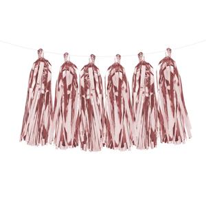 4x stuks feestslinger rose goud kwastjes slinger van 1,5 meter -