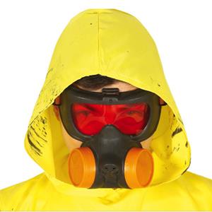 Halloween - Horror Verkleed Gasmasker Voor Volwassenen Zwart/oranje - Verkleedmaskers
