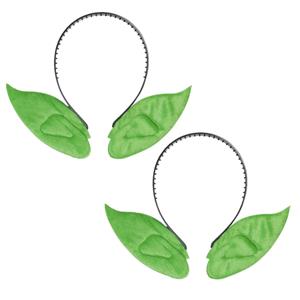 2x stuks diadeem met groene Elfjes/Elven verkleed punt oren -