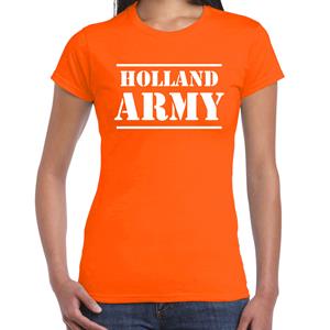 Bellatio Holland army/Holland leger supporter/fan t-shirt oranje voor dames