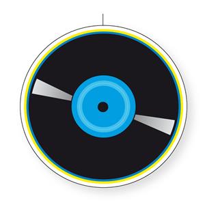 Bellatio Seventies eighties disco thema LP/vinylplaat decoratie blauw 28 cm -