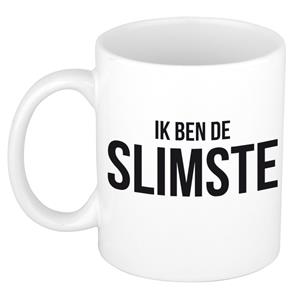 Bellatio Ik ben de slimste cadeau mok/beker wit 300 ml -