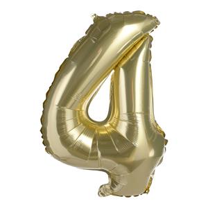 DEPOT Folienballon Zahl 4 XL ca.70cm, altgold