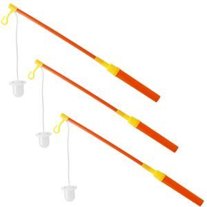 Lampionstokjes - 3x - oranje/geel met lichtje - cm -