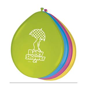 Babyshower thema baby geboren 24x stuks ballonnen 27 cm -