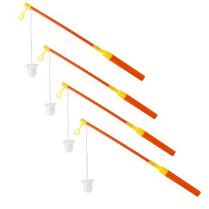 Lampionstokjes - 4x - oranje/geel met lichtje - cm -