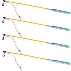 Lampionstokjes - 4x - lichtblauw - met lichtje - 50 cm -