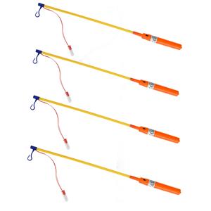 Tender Toys Lampionstokjes - 4x - oranje - met lichtje - 50 cm -