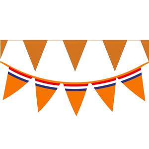 Bellatio Oranje Holland vlaggenlijnen - 10x stuks van 10 meter - 2 soorten -