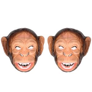 Funny Fashion Set van 2x stuks plastic apen dieren verkleed masker voor volwassenen