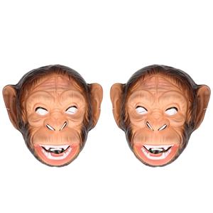 Funny Fashion Set van 2x stuks plastic apen dieren verkleed masker voor volwassenen