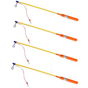 Lampionstokjes - 10x - oranje - met lichtje - 50 cm -