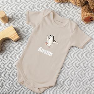 YourSurprise Romper bedrukken - Korte mouw - Beige - 86/92