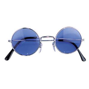 Widmann Hippie Flower Power Sixties ronde glazen zonnebril blauw -